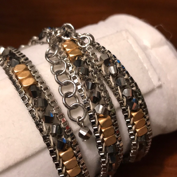 Stella & Dot Gold/Silver Tone Wrap Bracelet - Picture 3 of 4